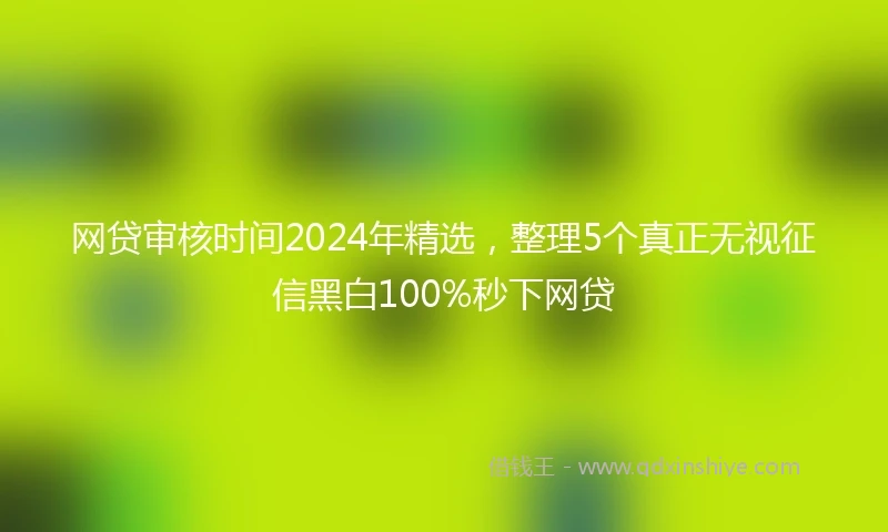 网贷审核时间2024年精选，整理5个真正无视征信黑白100%秒下网贷