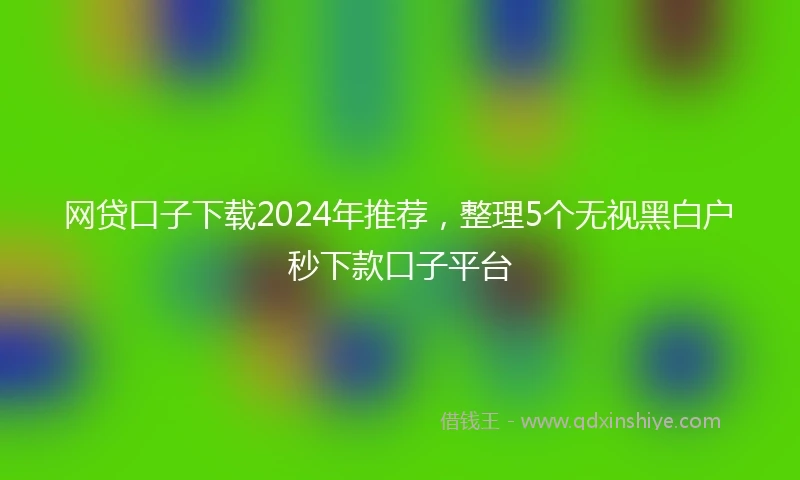 网贷口子下载2024年推荐，整理5个无视黑白户秒下款口子平台