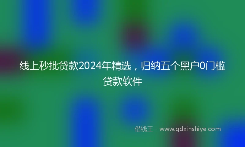 线上秒批贷款2024年精选，归纳五个黑户0门槛贷款软件