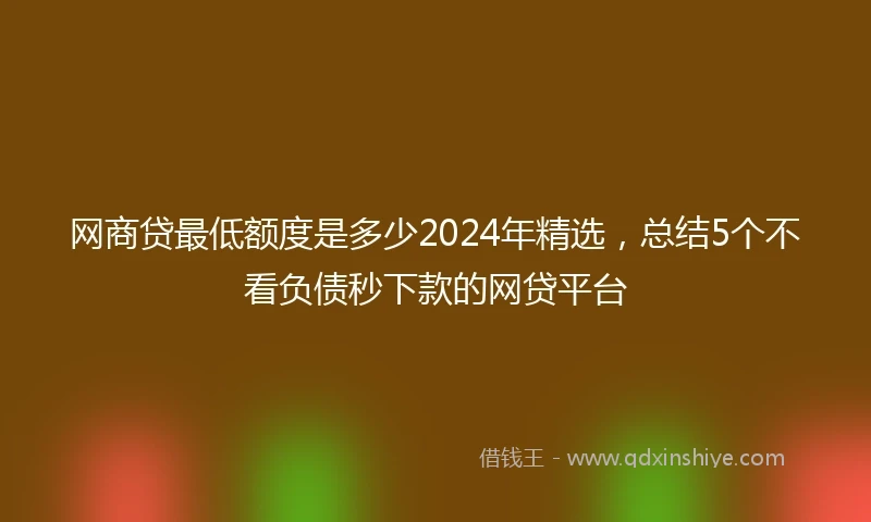 网商贷最低额度是多少2024年精选，总结5个不看负债秒下款的网贷平台