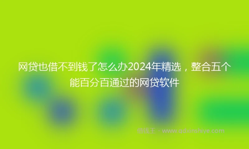 网贷也借不到钱了怎么办2024年精选，整合五个能百分百通过的网贷软件