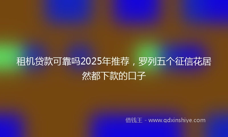 租机贷款可靠吗2025年推荐，罗列五个征信花居然都下款的口子
