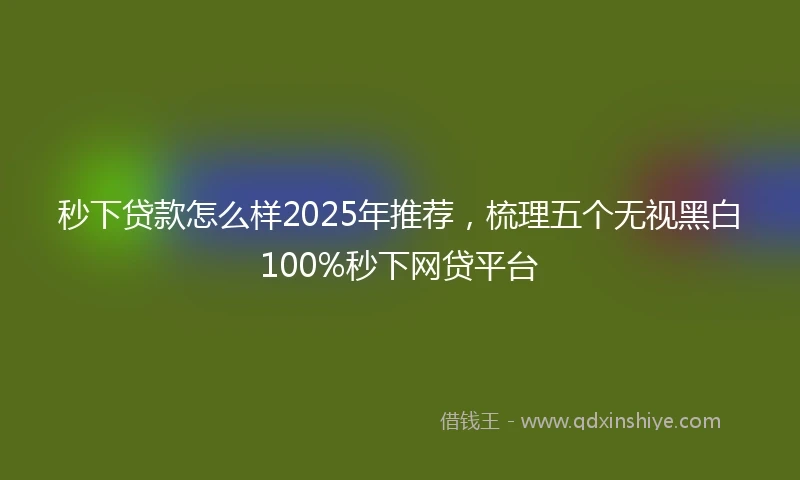 秒下贷款怎么样2025年推荐，梳理五个无视黑白100%秒下网贷平台