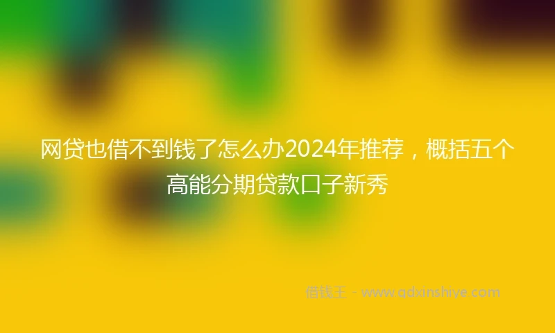 网贷也借不到钱了怎么办2024年推荐，概括五个高能分期贷款口子新秀