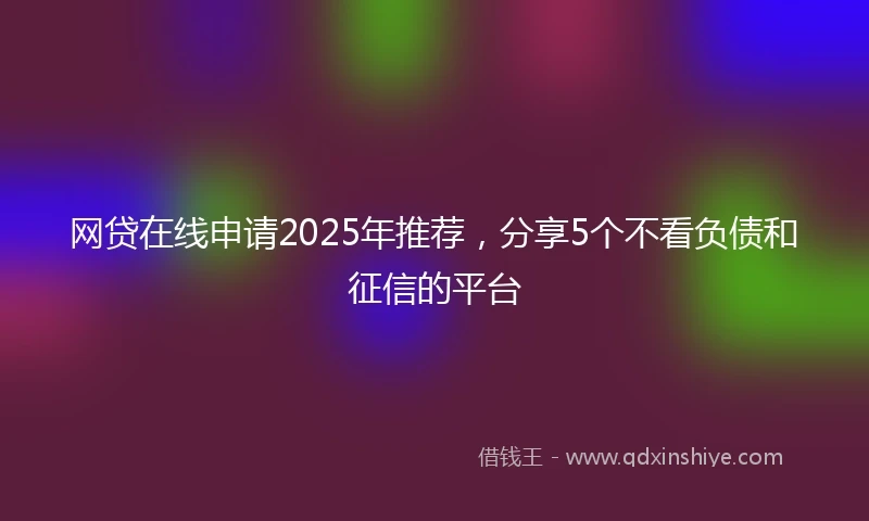 网贷在线申请2025年推荐，分享5个不看负债和征信的平台