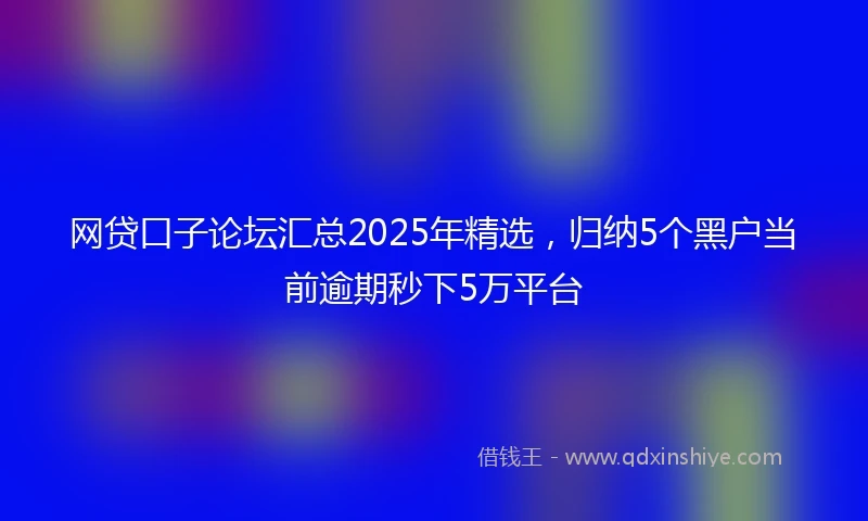 网贷口子论坛汇总2025年精选，归纳5个黑户当前逾期秒下5万平台