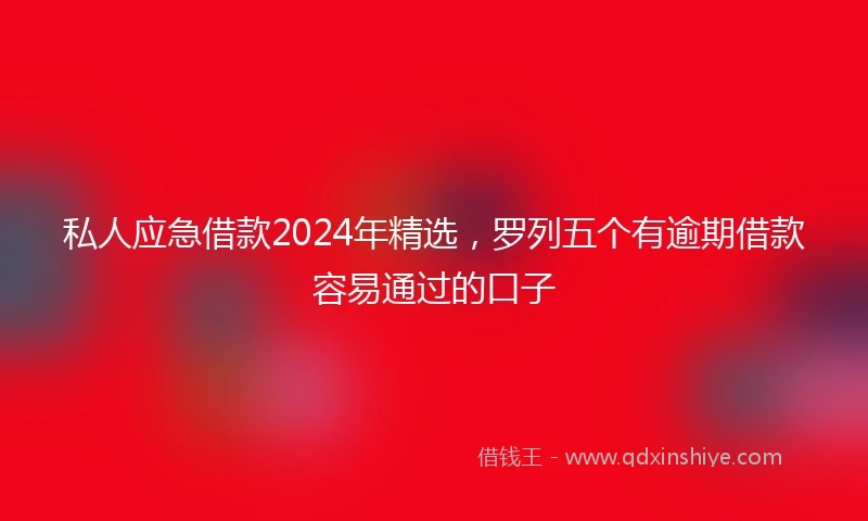 私人应急借款2024年精选，罗列五个有逾期借款容易通过的口子