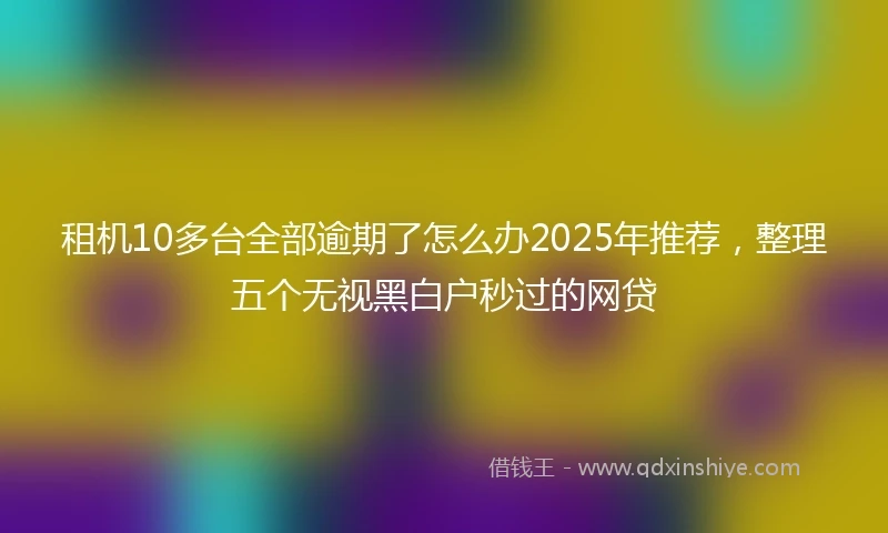租机10多台全部逾期了怎么办2025年推荐，整理五个无视黑白户秒过的网贷