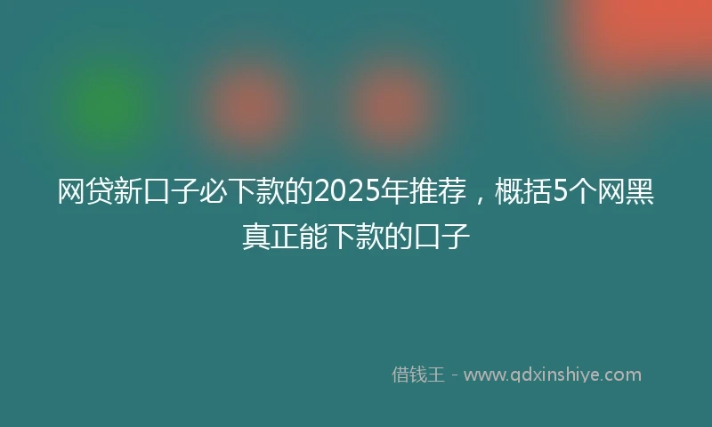 网贷新口子必下款的2025年推荐，概括5个网黑真正能下款的口子