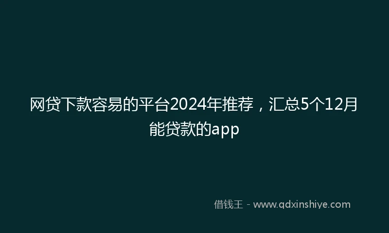 网贷下款容易的平台2024年推荐，汇总5个12月能贷款的app
