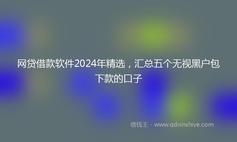 网贷借款软件2024年精选，汇总五个无视黑户包下款的口子