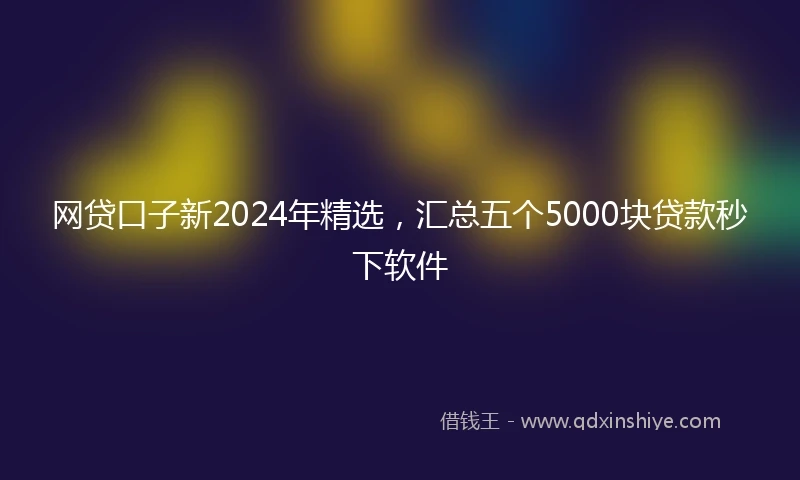 网贷口子新2024年精选，汇总五个5000块贷款秒下软件