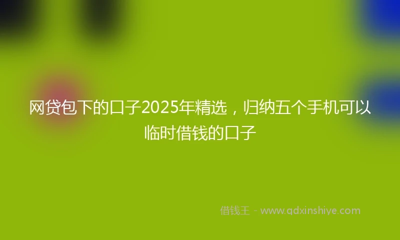 网贷包下的口子2025年精选，归纳五个手机可以临时借钱的口子