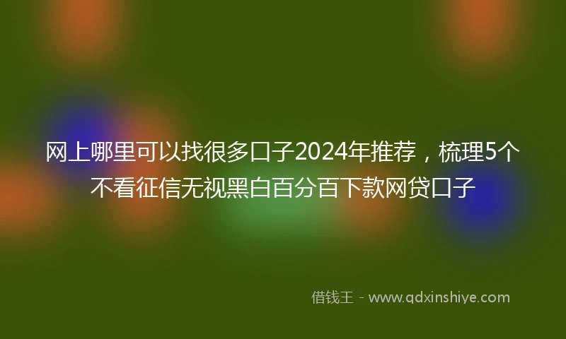网上哪里可以找很多口子2024年推荐，梳理5个不看征信无视黑白百分百下款网贷口子