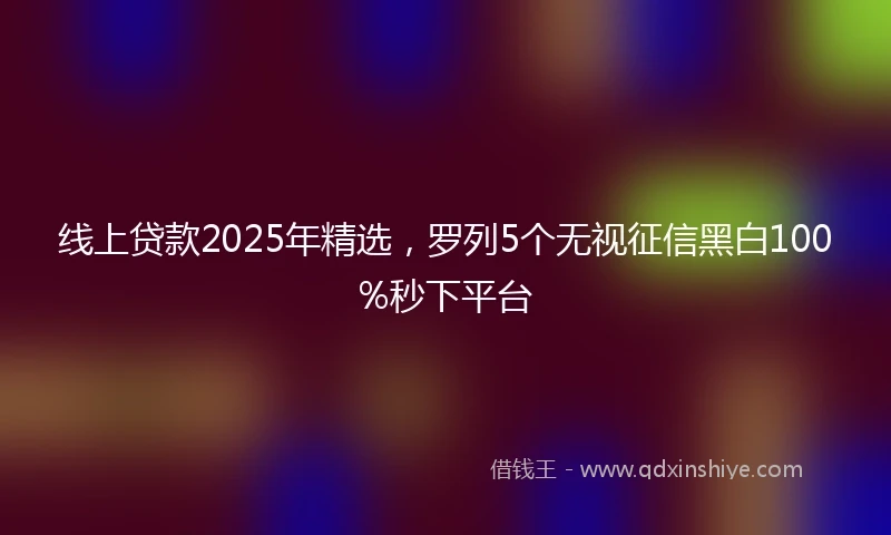 线上贷款2025年精选，罗列5个无视征信黑白100%秒下平台