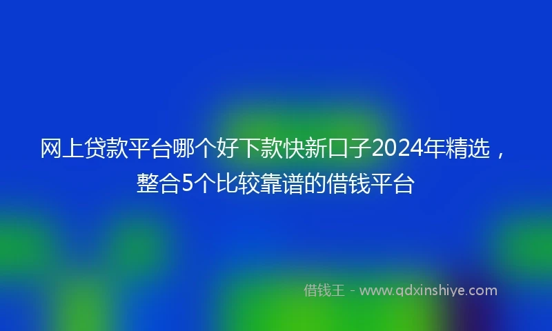 网上贷款平台哪个好下款快新口子2024年精选，整合5个比较靠谱的借钱平台