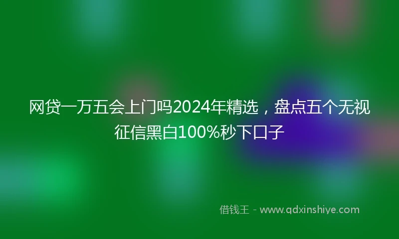 网贷一万五会上门吗2024年精选，盘点五个无视征信黑白100%秒下口子