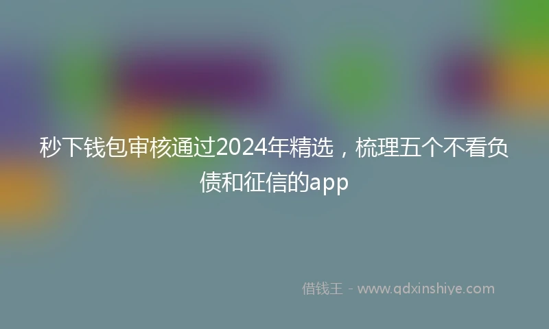 秒下钱包审核通过2024年精选，梳理五个不看负债和征信的app