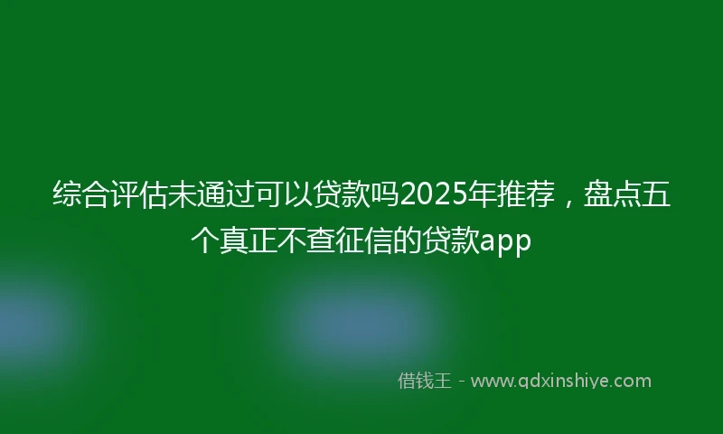 综合评估未通过可以贷款吗2025年推荐,盘点五个真正不查征信的贷款app