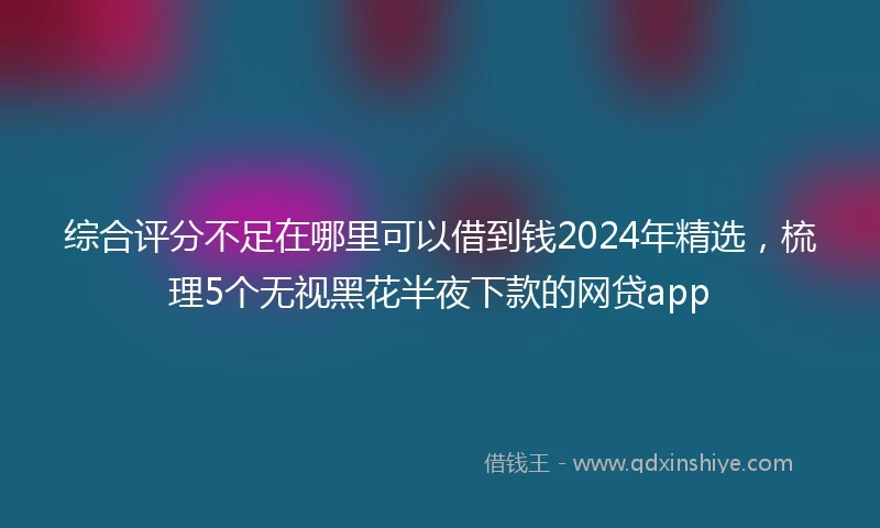 综合评分不足在哪里可以借到钱2024年精选，梳理5个无视黑花半夜下款的网贷app