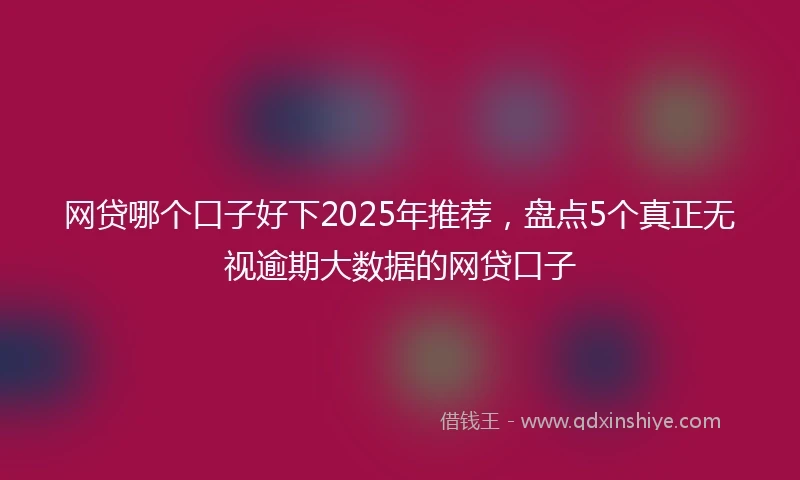 网贷哪个口子好下2025年推荐，盘点5个真正无视逾期大数据的网贷口子