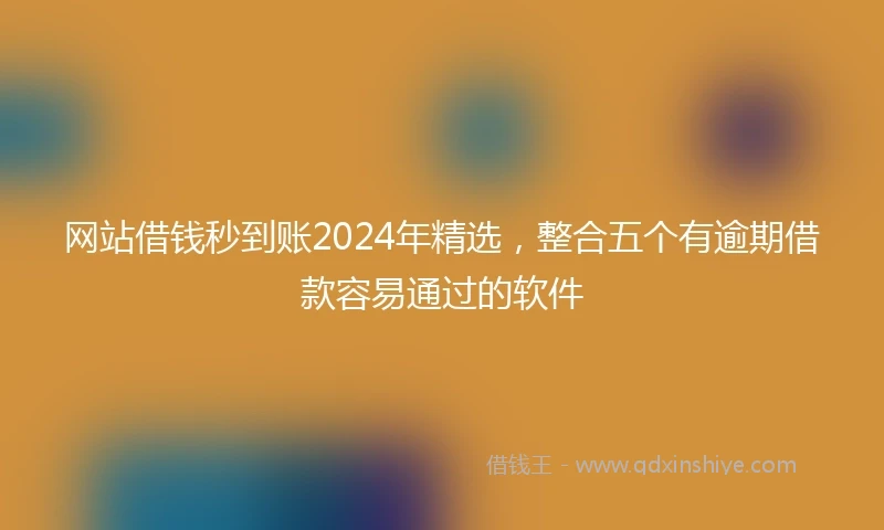 网站借钱秒到账2024年精选，整合五个有逾期借款容易通过的软件