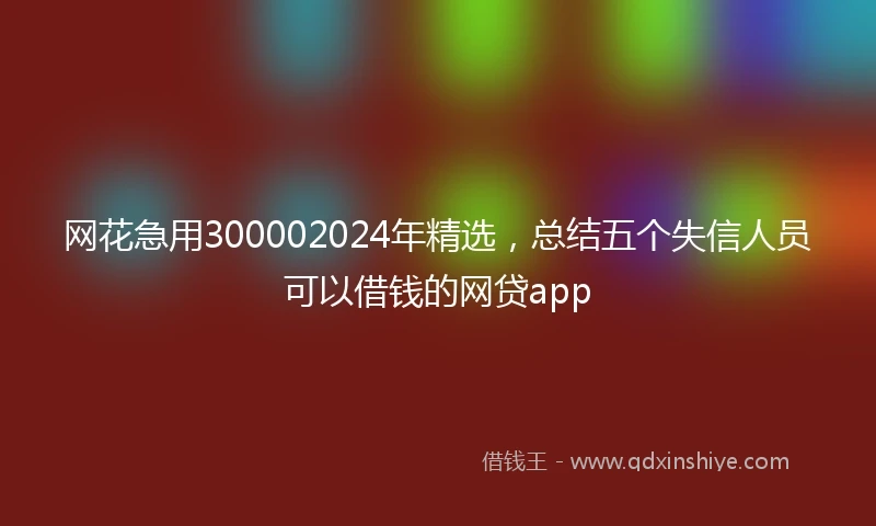 网花急用300002024年精选,总结五个失信人员可以借钱的网贷app