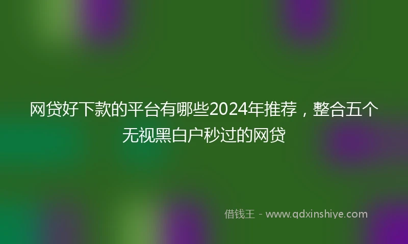 网贷好下款的平台有哪些2024年推荐，整合五个无视黑白户秒过的网贷