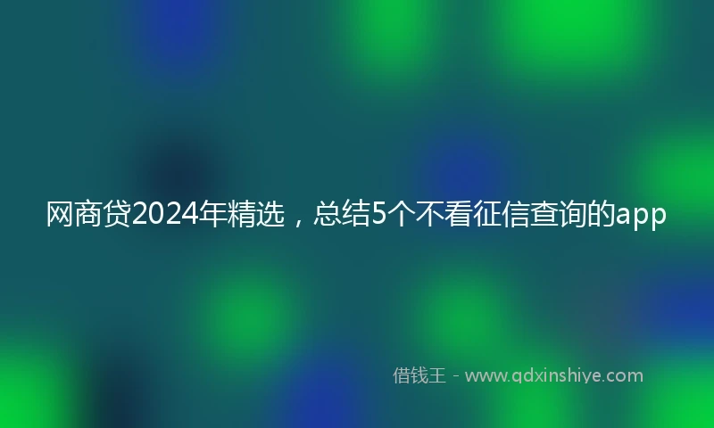 网商贷2024年精选，总结5个不看征信查询的app