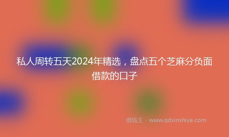 私人周转五天2024年精选，盘点五个芝麻分负面借款的口子