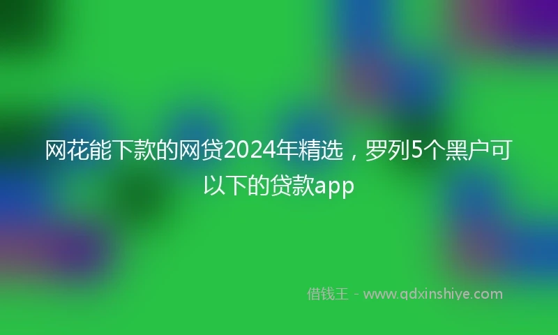网花能下款的网贷2024年精选，罗列5个黑户可以下的贷款app