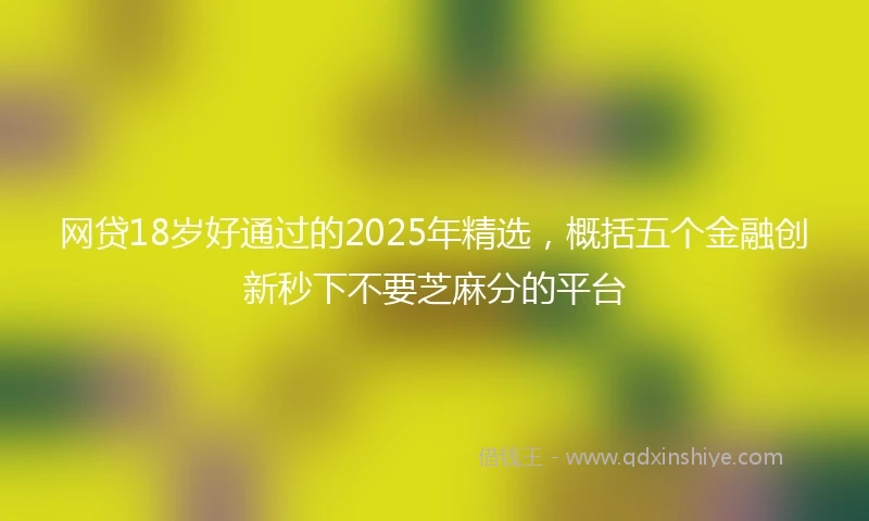 网贷18岁好通过的2025年精选，概括五个金融创新秒下不要芝麻分的平台