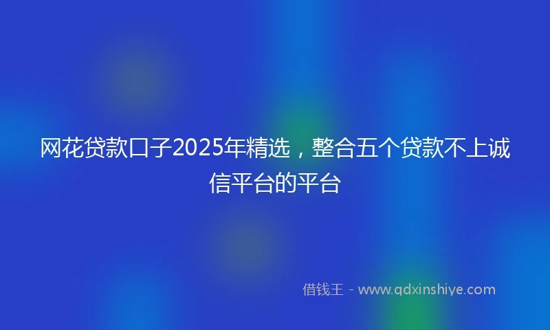 网花贷款口子2025年精选，整合五个贷款不上诚信平台的平台