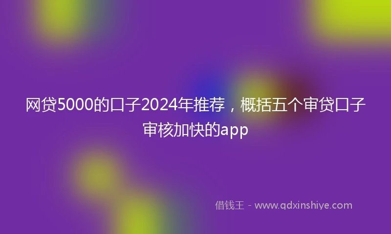 网贷5000的口子2024年推荐，概括五个审贷口子审核加快的app