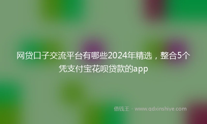 网贷口子交流平台有哪些2024年精选，整合5个凭支付宝花呗贷款的app