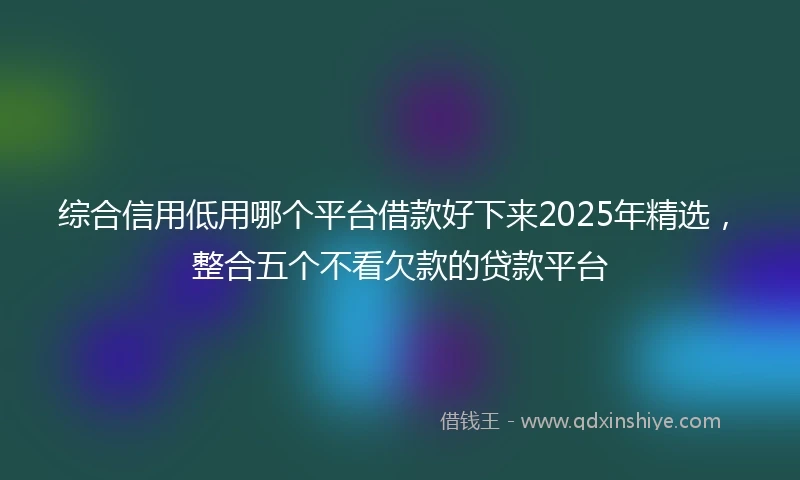 综合信用低用哪个平台借款好下来2025年精选，整合五个不看欠款的贷款平台