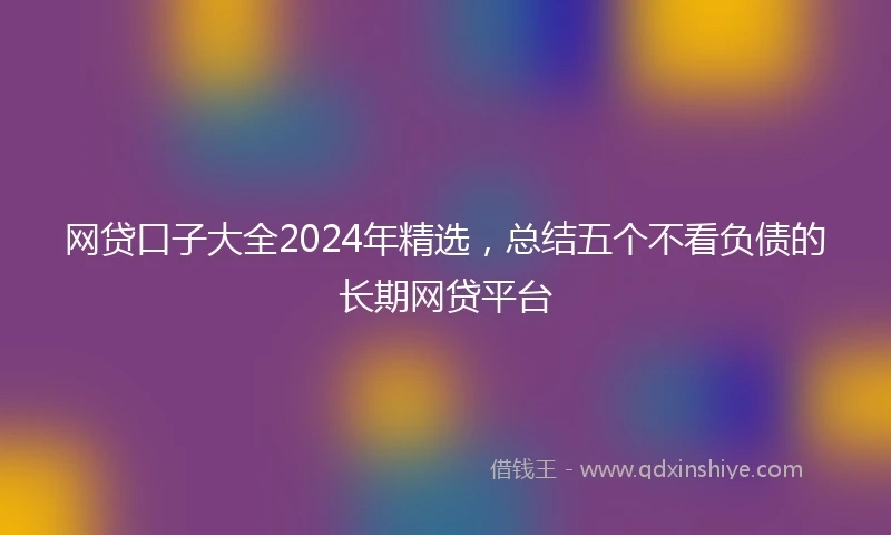 网贷口子大全2024年精选，总结五个不看负债的长期网贷平台