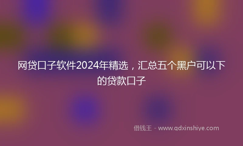 网贷口子软件2024年精选，汇总五个黑户可以下的贷款口子