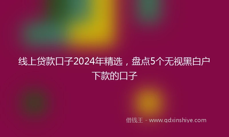 线上贷款口子2024年精选，盘点5个无视黑白户下款的口子