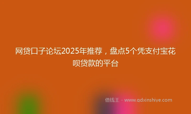 网贷口子论坛2025年推荐,盘点5个凭支付宝花呗贷款的平台