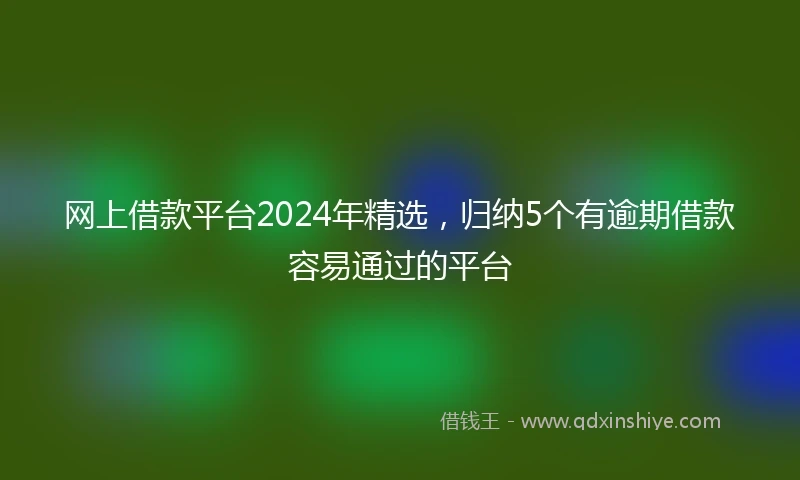 网上借款平台2024年精选，归纳5个有逾期借款容易通过的平台