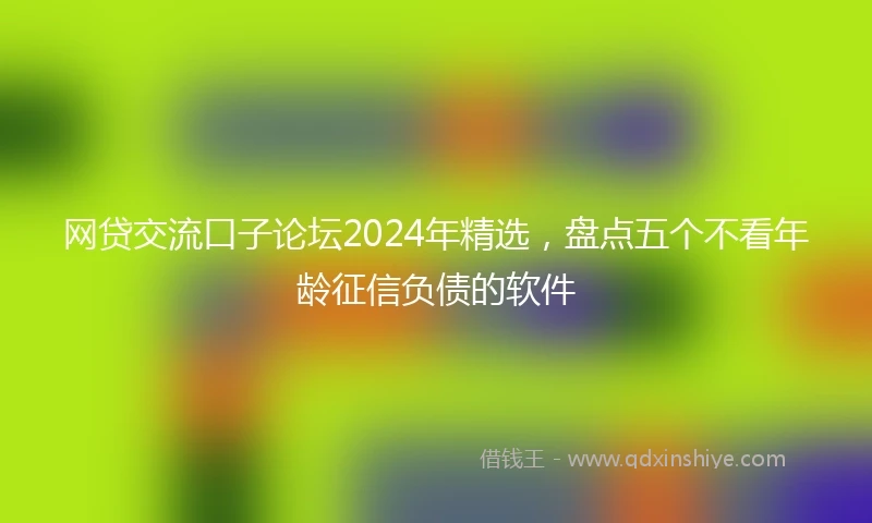 网贷交流口子论坛2024年精选，盘点五个不看年龄征信负债的软件