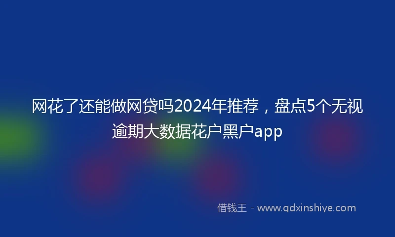 网花了还能做网贷吗2024年推荐，盘点5个无视逾期大数据花户黑户app