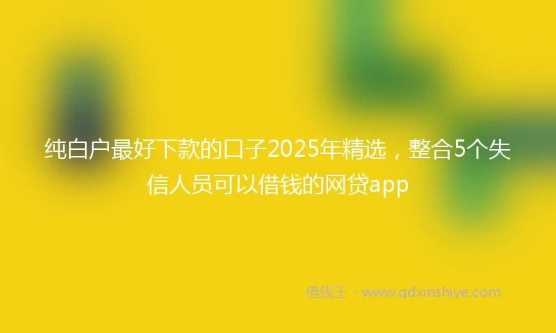 纯白户最好下款的口子2025年精选，整合5个失信人员可以借钱的网贷app