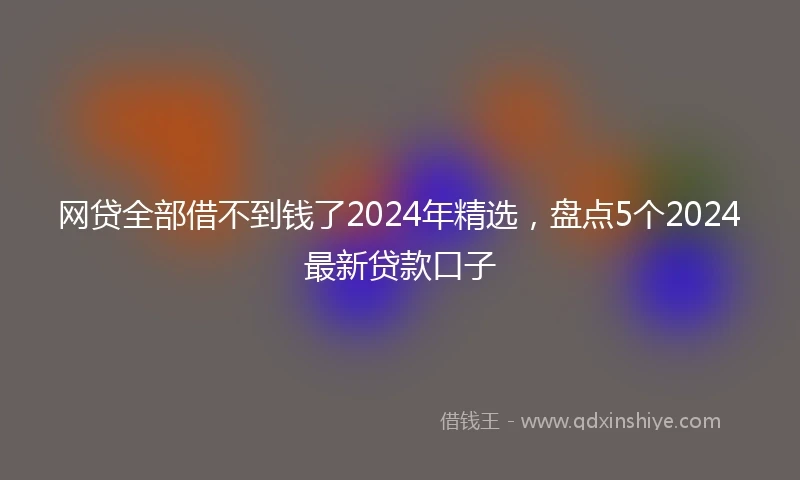 网贷全部借不到钱了2024年精选，盘点5个2024最新贷款口子