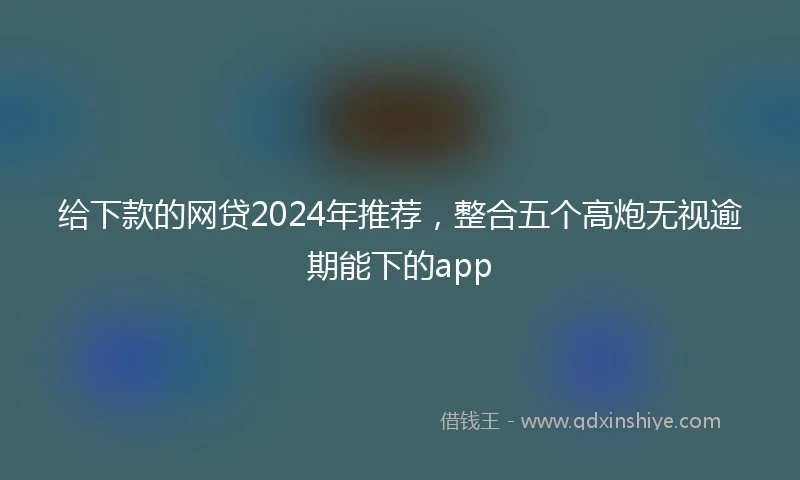 给下款的网贷2024年推荐，整合五个高炮无视逾期能下的app