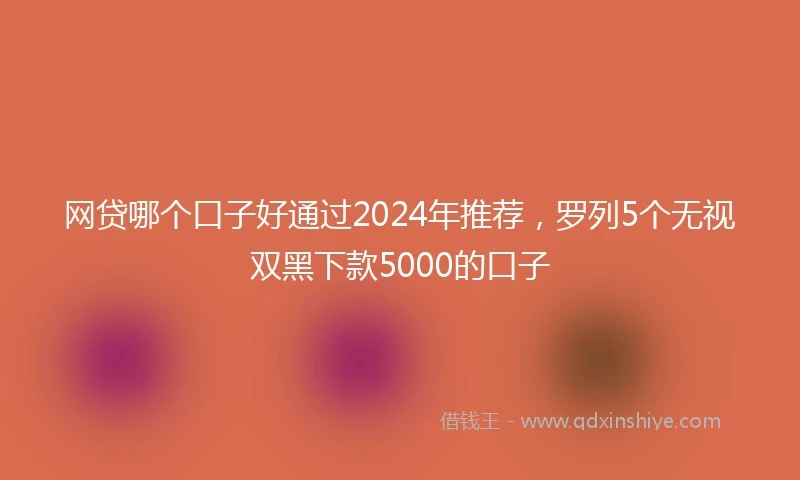 网贷哪个口子好通过2024年推荐，罗列5个无视双黑下款5000的口子