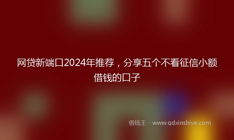 网贷新端口2024年推荐，分享五个不看征信小额借钱的口子