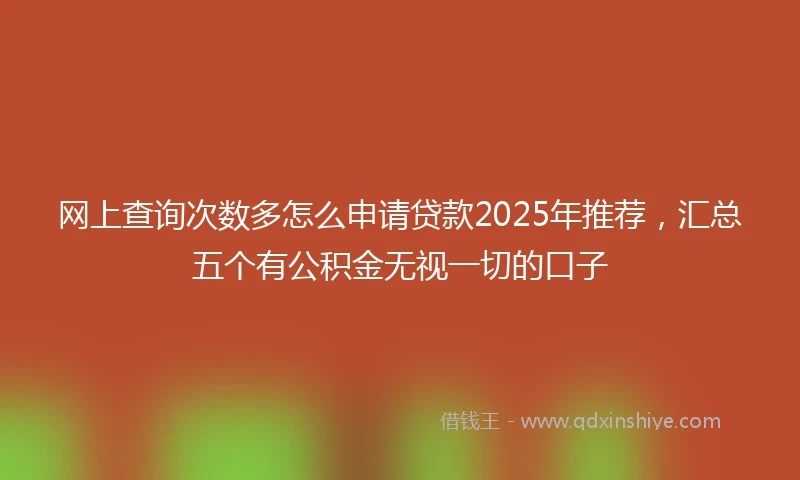 网上查询次数多怎么申请贷款2025年推荐，汇总五个有公积金无视一切的口子