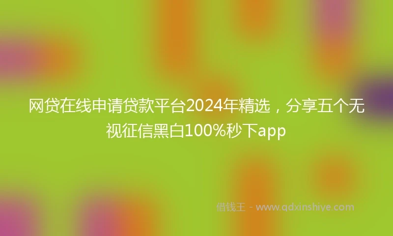 网贷在线申请贷款平台2024年精选，分享五个无视征信黑白100%秒下app